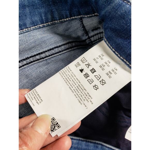 Hugo Boss Jeans Size 38x32 Mens Blue Pant Preppy Stretch Italian Fabric Straight - Picture 4 of 16